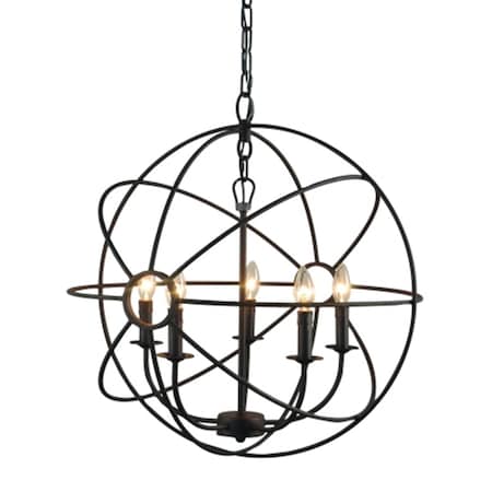 5 Light Mini Chandelier In Rustic Finish